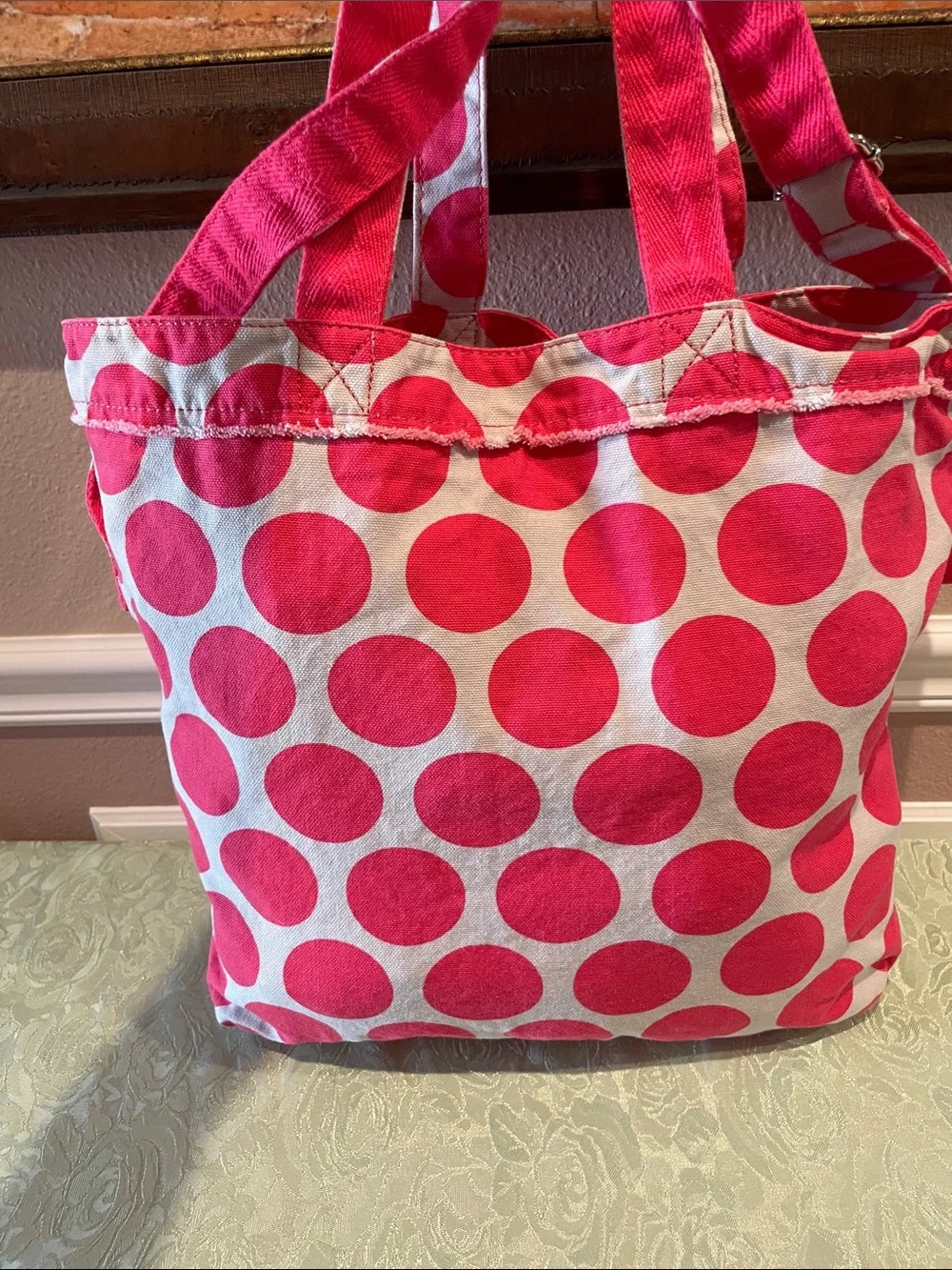 Thirty-One Retro Metro Fold Over Canvas Tote Bag